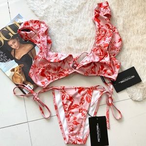 Pretty Little Thing Pink Floral Top/ Bottom